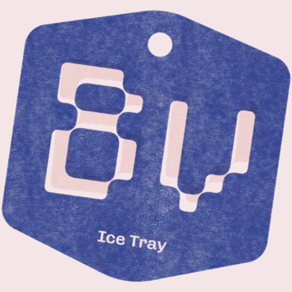 Font preview for the typeface "Ice Tray", styled as an old print piece.